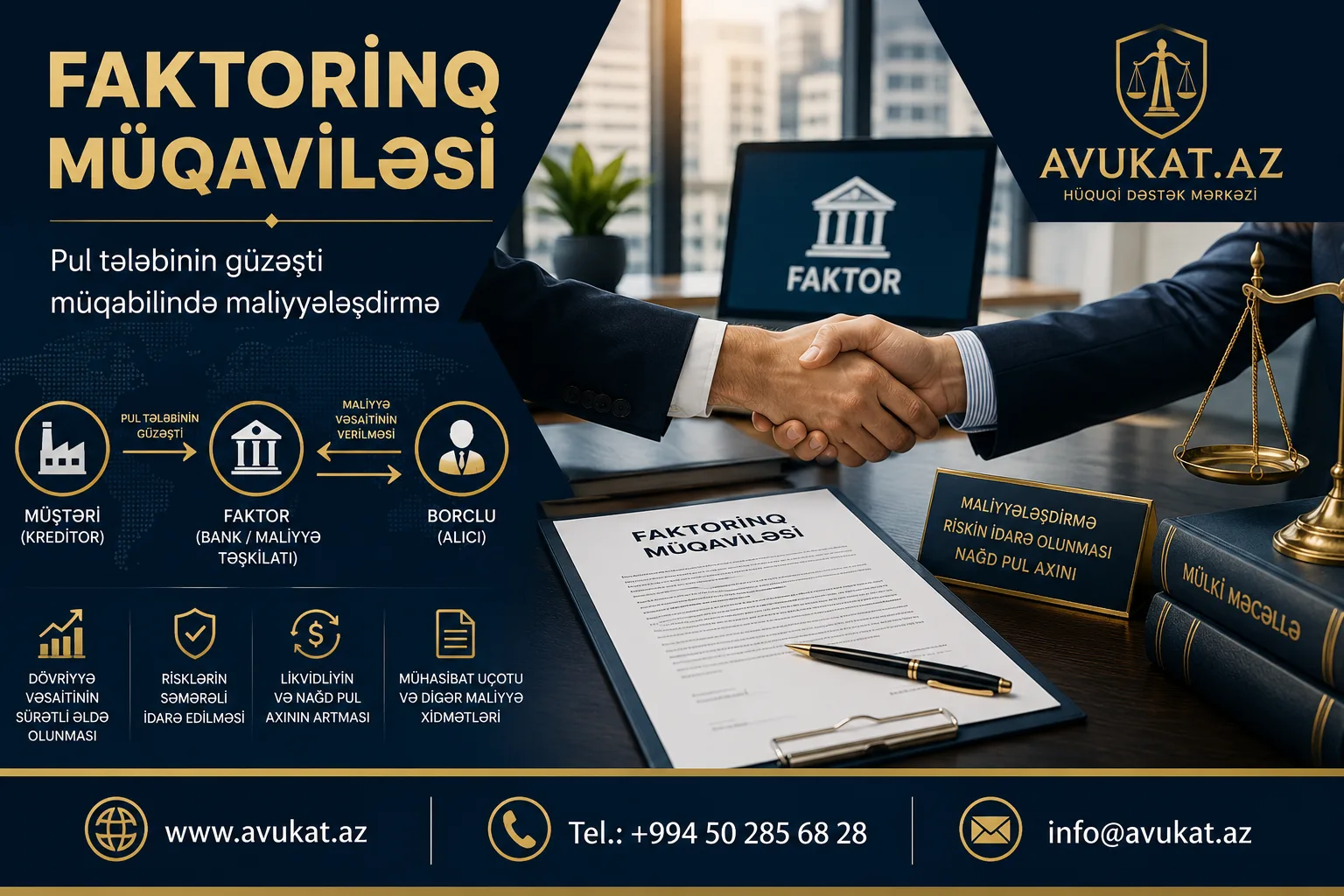 Faktorinq müqaviləsi nədir? Biznes üçün maliyyələşdirmənin effektiv hüquqi aləti.