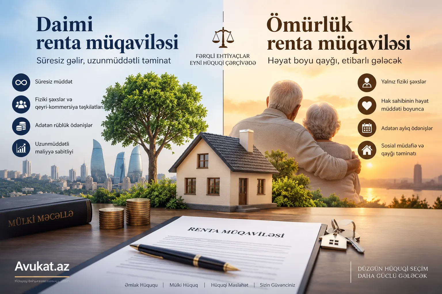 Daimi renta və ömürlük renta müqavilələri: fərqlər, hüquqi risklər və praktik nümunələr