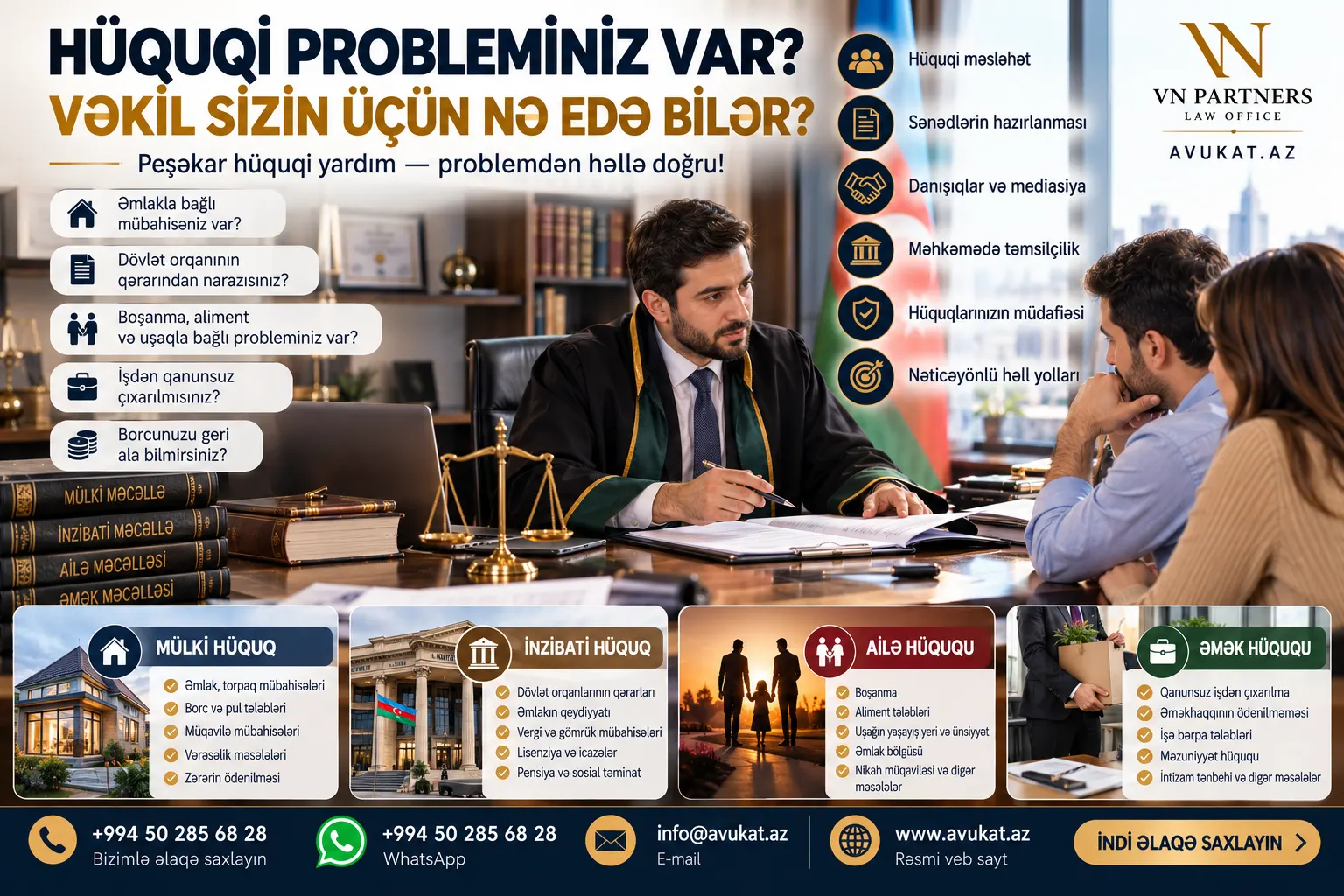 HÜQUQİ PROBLEMİNİZ VAR? VƏKİL SİZİN ÜÇÜN NƏ EDƏ BİLƏR?